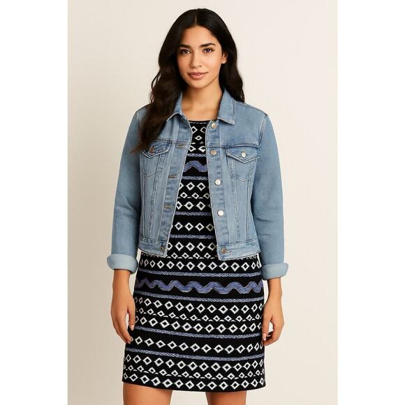 White House Black Market Size 10 Black Aztec Embroidered Mini Shift Dress Modern - Picture 1 of 12